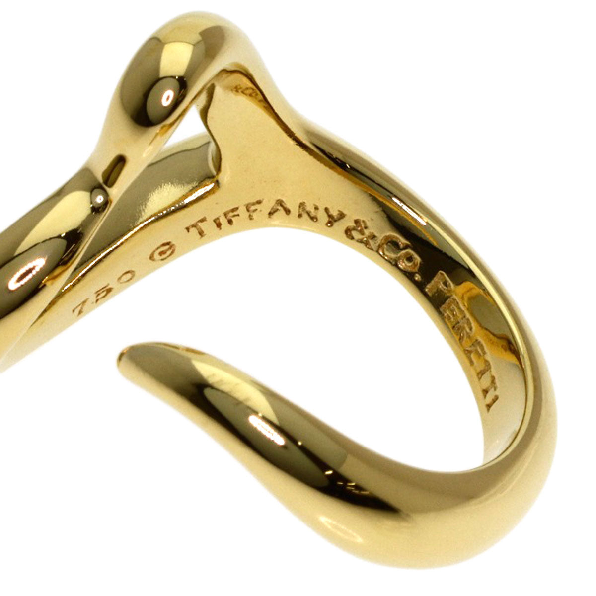 TIFFANY&Co. Open heart Ring K18 Yellow Gold Ladies [Used]
