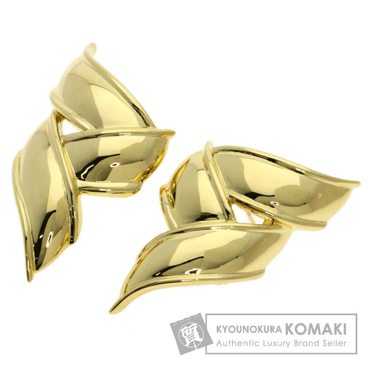 TIFFANY&Co. ribbon earring K18 Yellow Gold Ladies [Used]