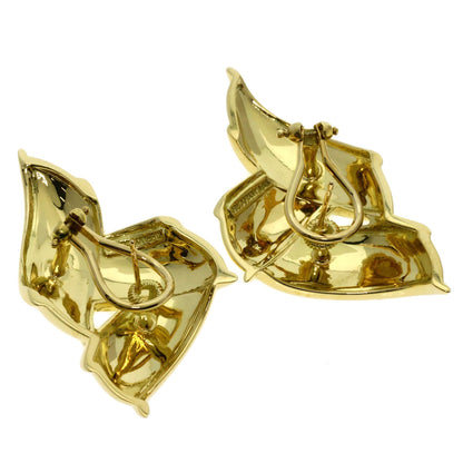 TIFFANY&Co. ribbon earring K18 Yellow Gold Ladies [Used]
