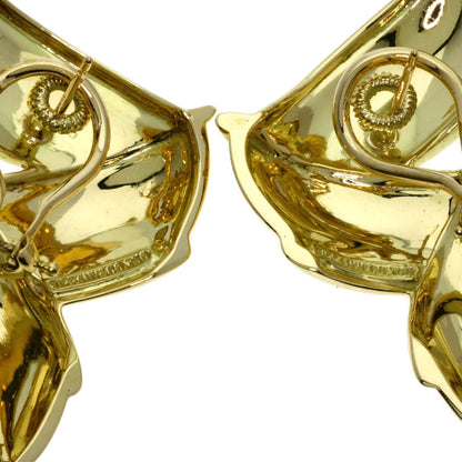 TIFFANY&Co. ribbon earring K18 Yellow Gold Ladies [Used]