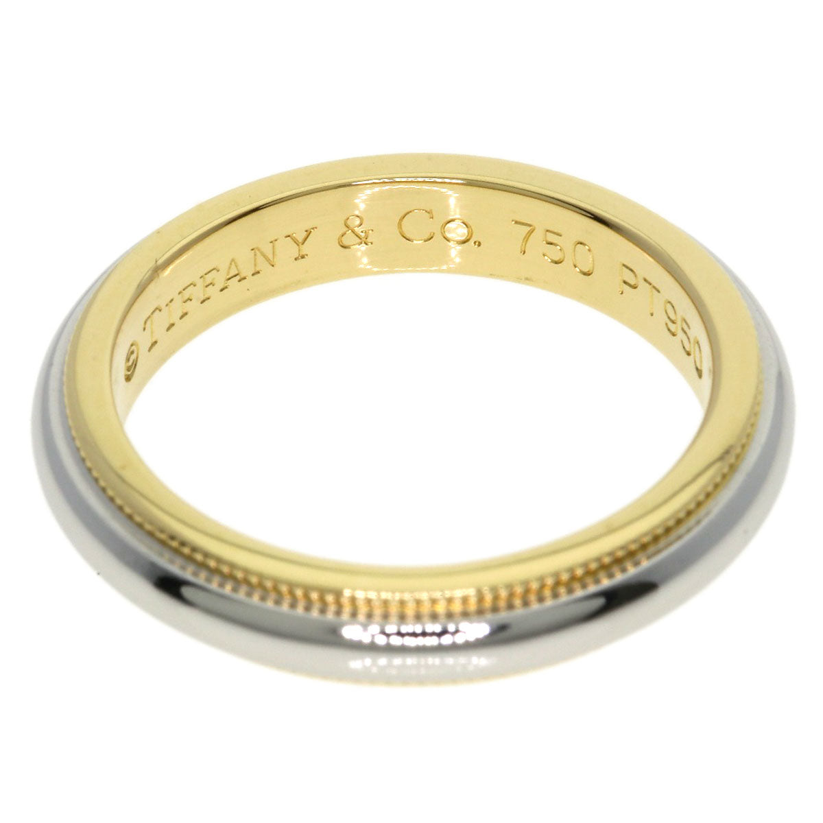 TIFFANY&Co. Milgrain Ring K18 Yellow Gold PT950Ladies [Used]
