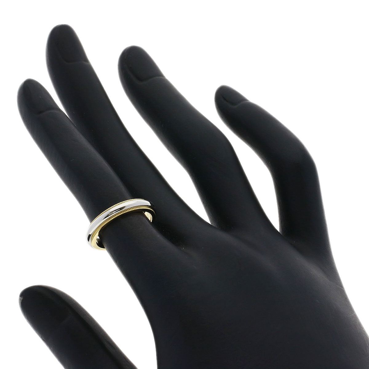 TIFFANY&Co. Milgrain Ring K18 Yellow Gold PT950Ladies [Used]