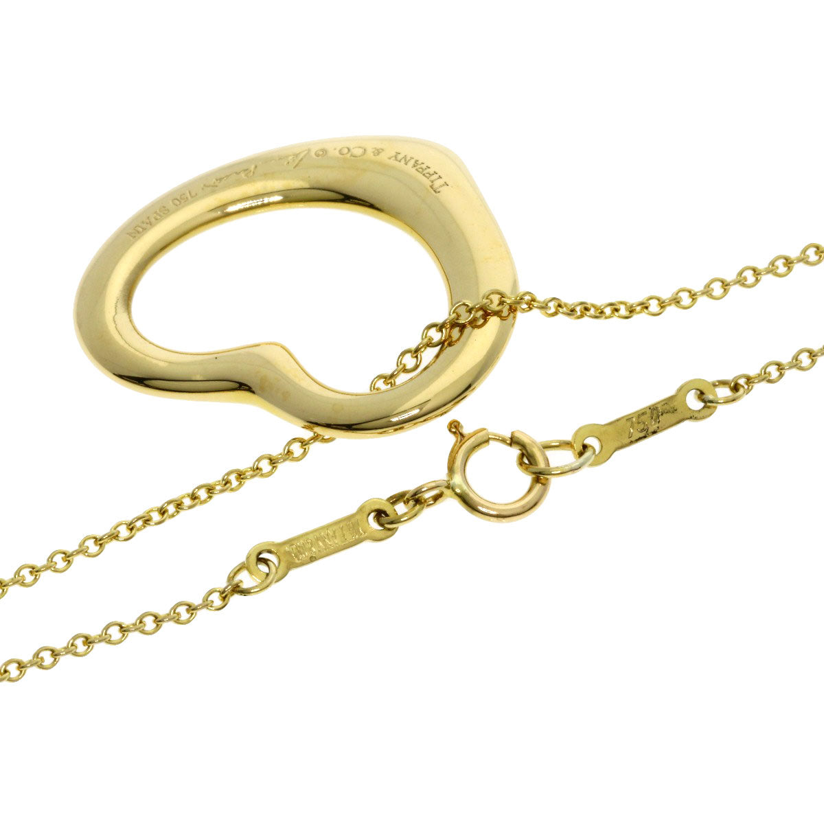 TIFFANY&Co. Open heart Necklace K18 Yellow Gold Ladies [Used]
