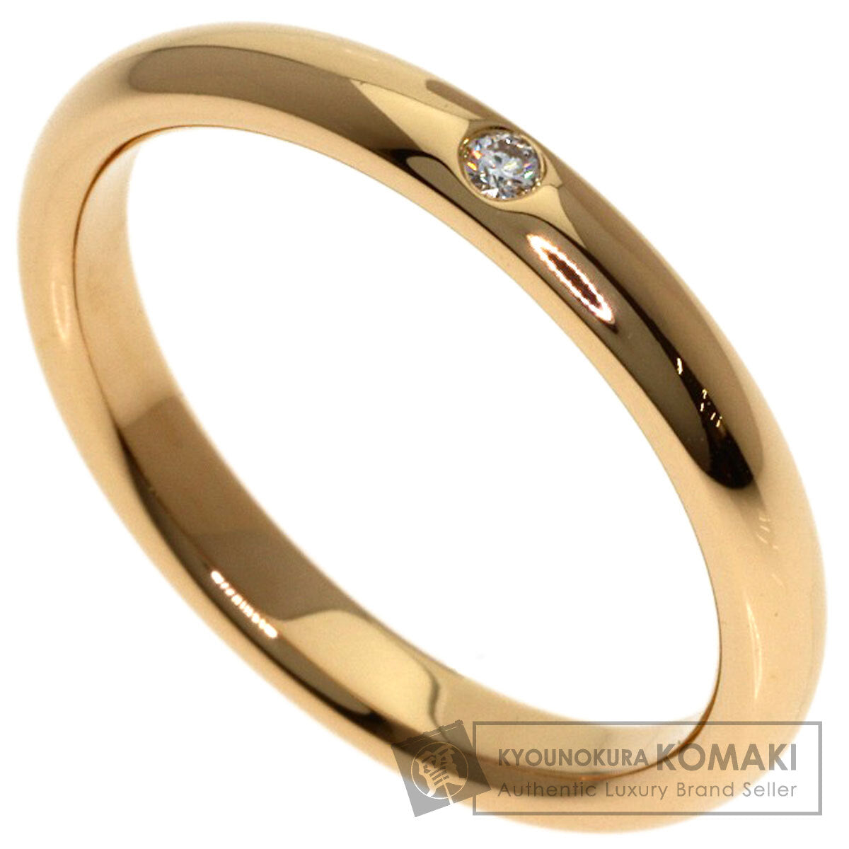 TIFFANY&Co. Stacking band 1P Diamond Ring K18 Pink Gold Ladies [Used]