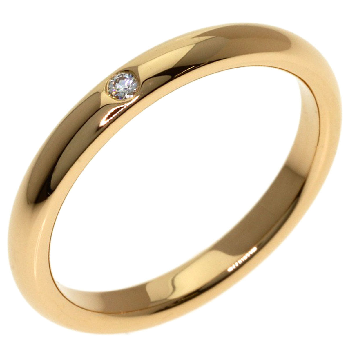 TIFFANY&Co. Stacking band 1P Diamond Ring K18 Pink Gold Ladies [Used]
