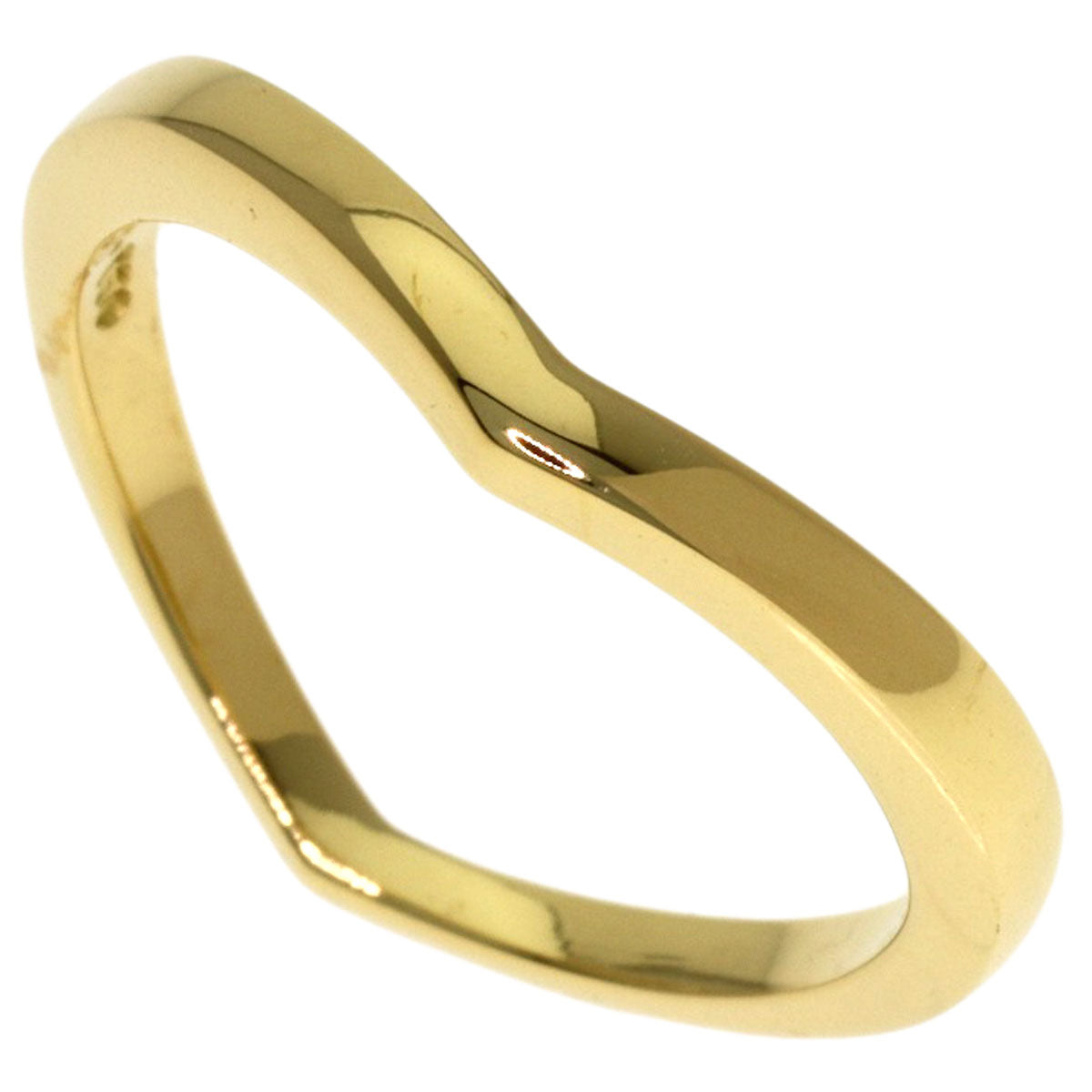TIFFANY&Co. V band Ring K18 Yellow Gold Ladies [Used]