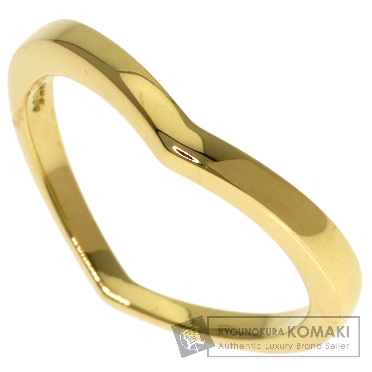 TIFFANY&Co. V band Ring K18 Yellow Gold Ladies [Used]