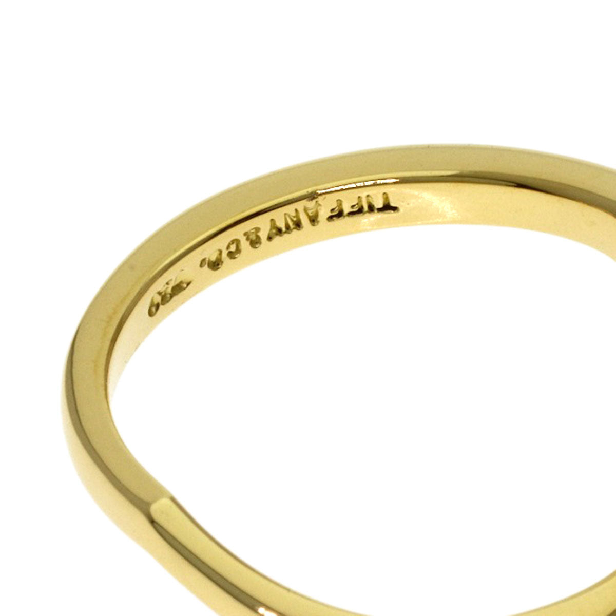 TIFFANY&Co. V band Ring K18 Yellow Gold Ladies [Used]