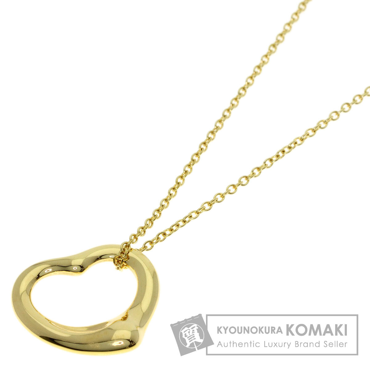 TIFFANY&Co. Open heart Necklace K18 Yellow Gold Ladies [Used]