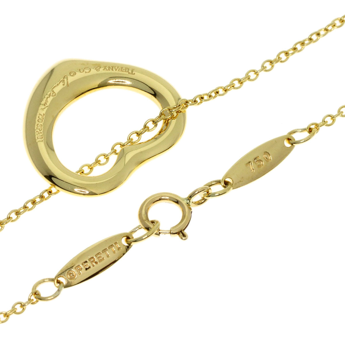 TIFFANY&Co. Open heart Necklace K18 Yellow Gold Ladies [Used]