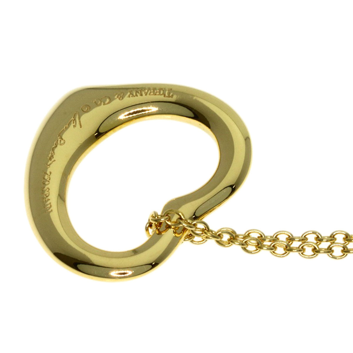 TIFFANY&Co. Open heart Necklace K18 Yellow Gold Ladies [Used]