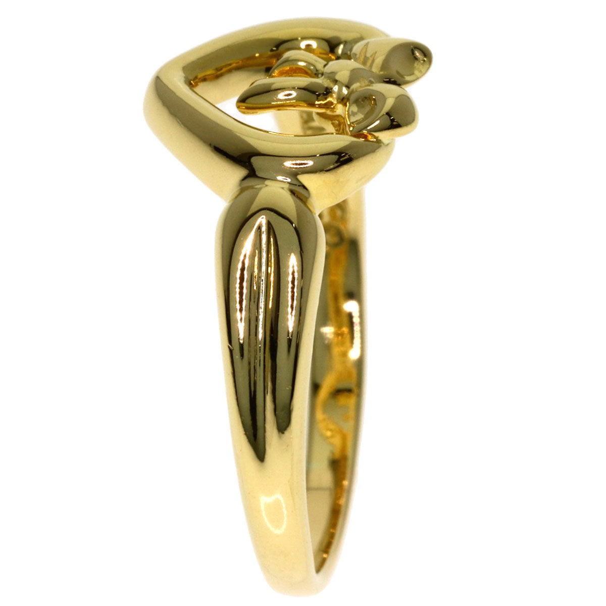 TIFFANY&Co. Heart with bow Ring K18 Yellow Gold Ladies [Used]