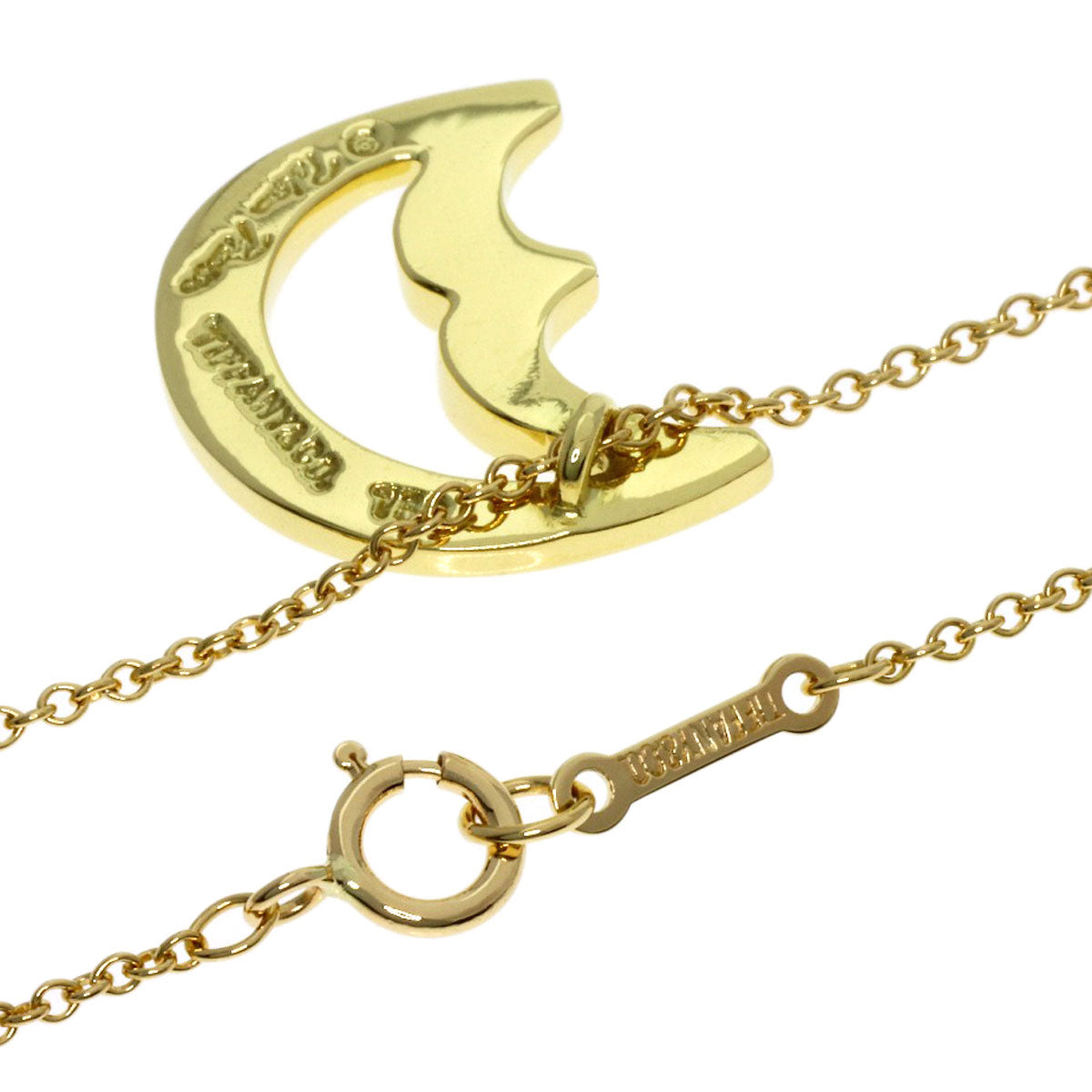 TIFFANY&Co. Crescent Moon Necklace K18 Yellow Gold Ladies [Used]