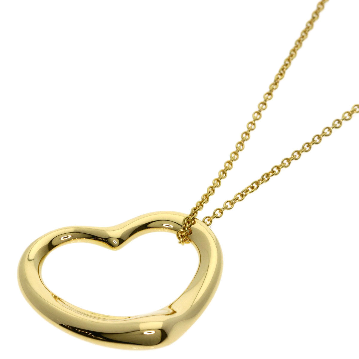 TIFFANY&Co. Open heart Necklace K18 Yellow Gold Ladies [Used]