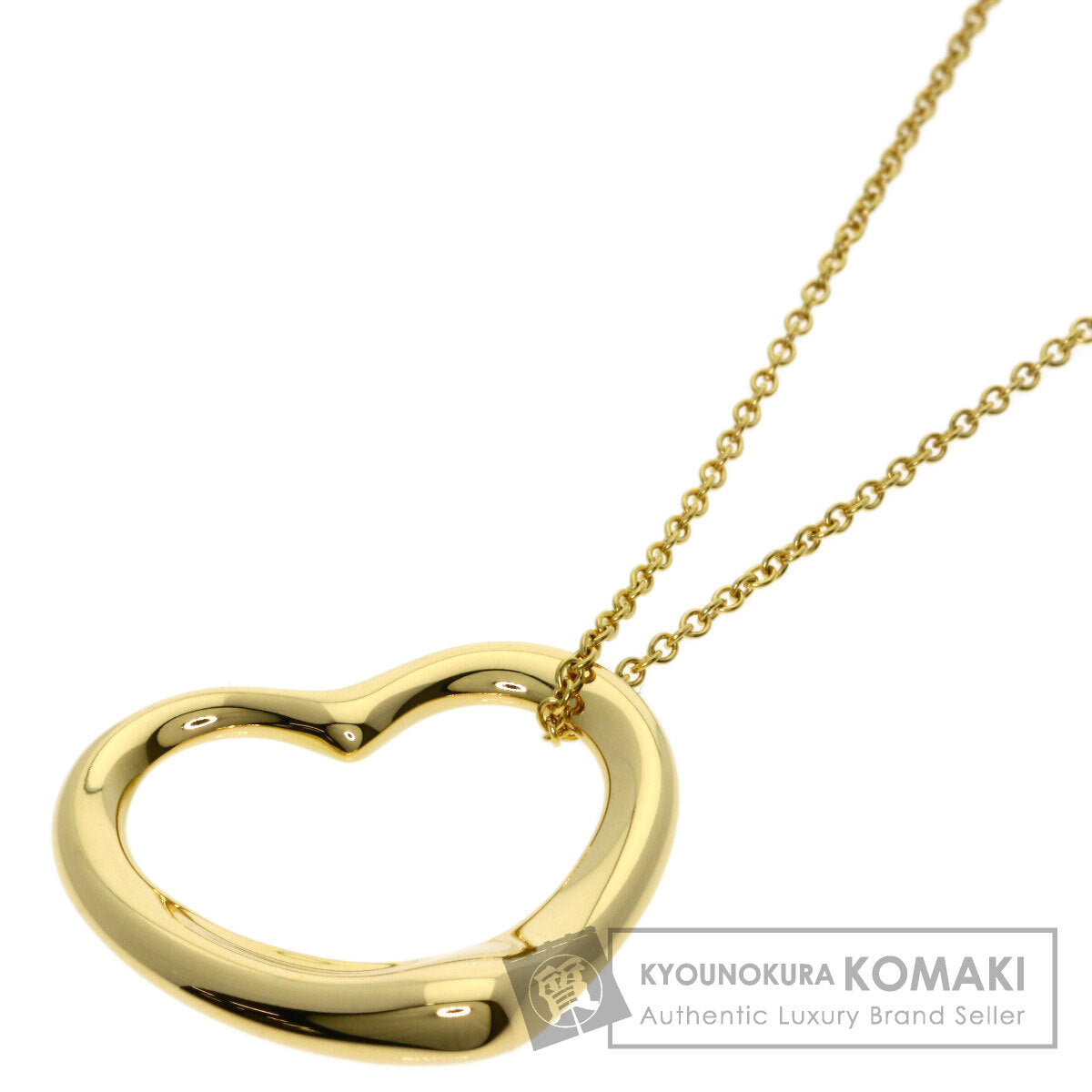 TIFFANY&Co. Open heart Necklace K18 Yellow Gold Ladies [Used]