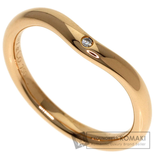 TIFFANY&Co. Curved Band 1P Diamond Ring K18 Pink Gold Ladies [Used]