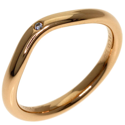 TIFFANY&Co. Curved Band 1P Diamond Ring K18 Pink Gold Ladies [Used]