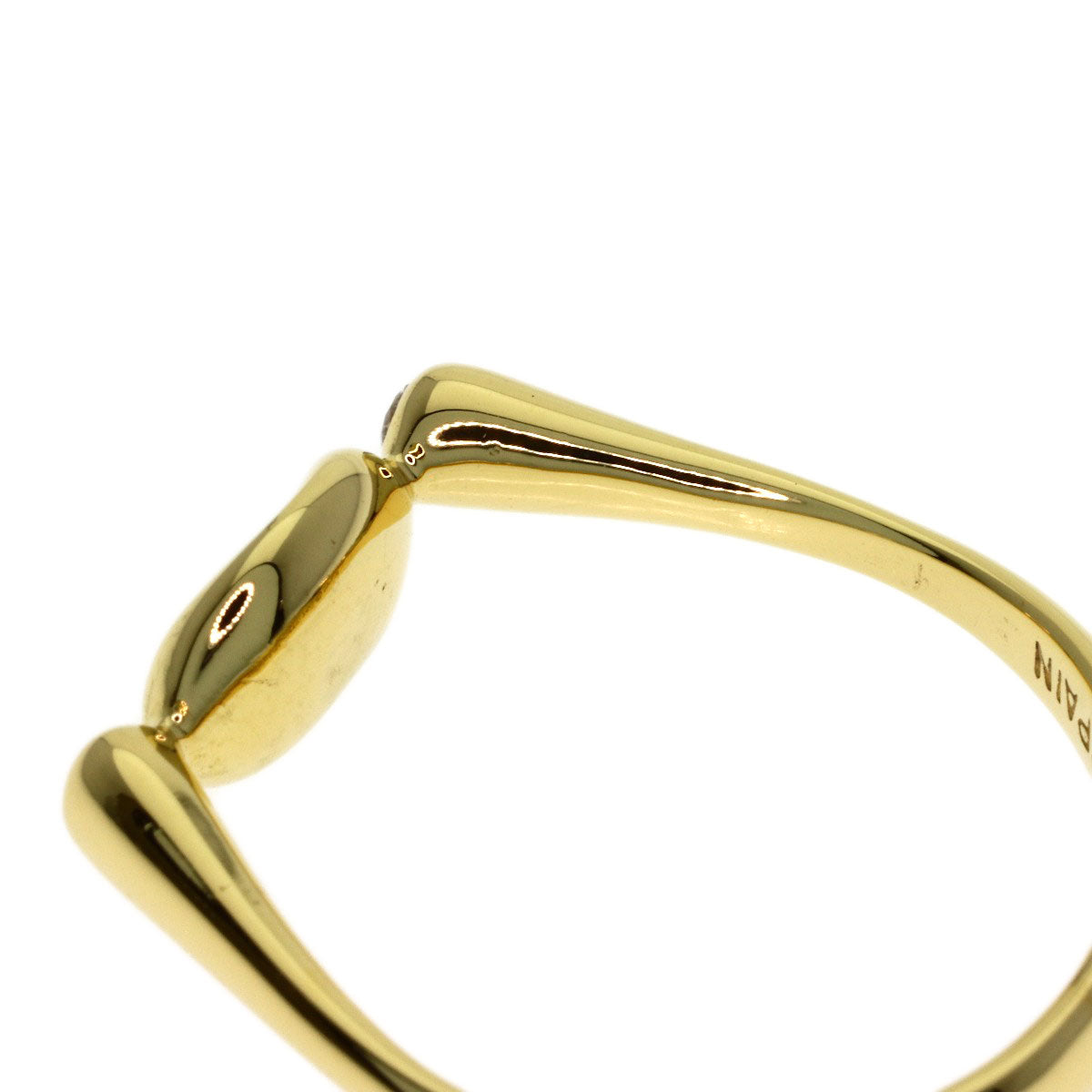 TIFFANY&Co. Bean 2P Diamond Ring K18 Yellow Gold Ladies [Used]