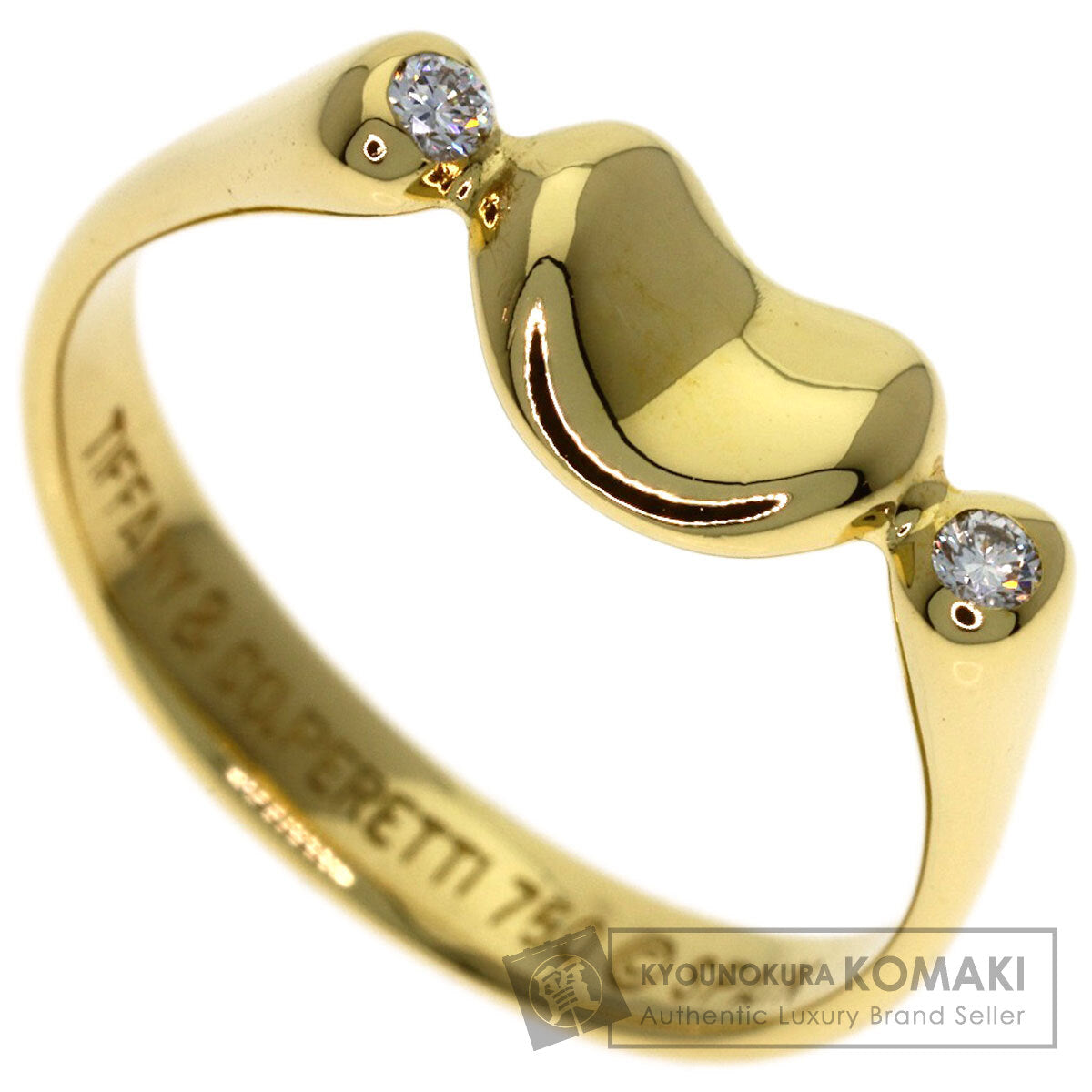 TIFFANY&Co. Bean 2P Diamond Ring K18 Yellow Gold Ladies [Used]