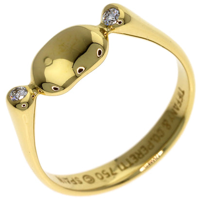 TIFFANY&Co. Bean 2P Diamond Ring K18 Yellow Gold Ladies [Used]