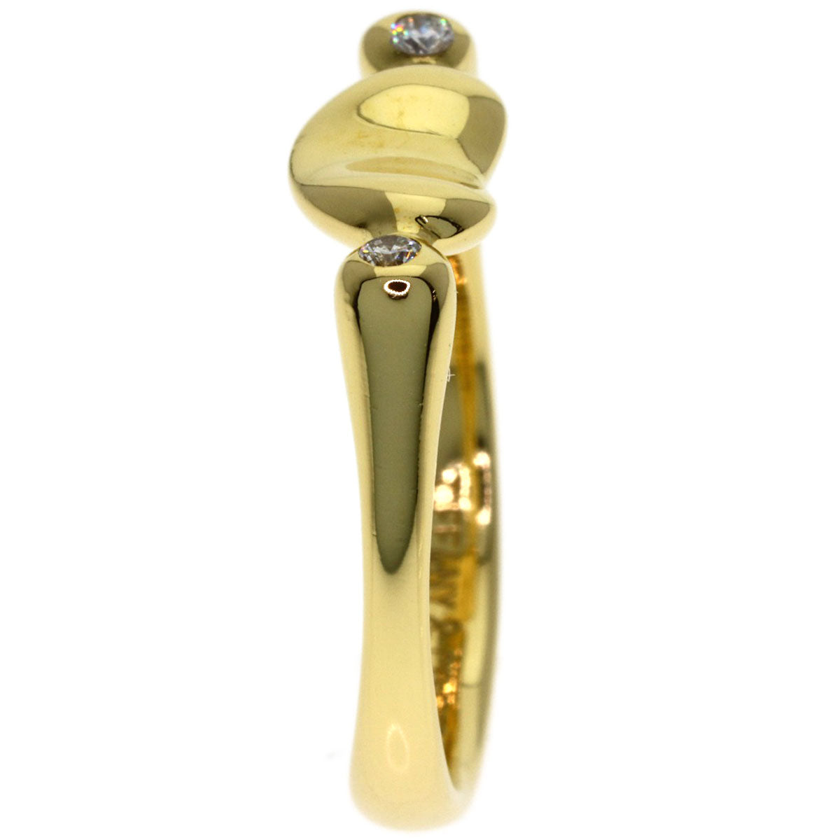 TIFFANY&Co. Bean 2P Diamond Ring K18 Yellow Gold Ladies [Used]
