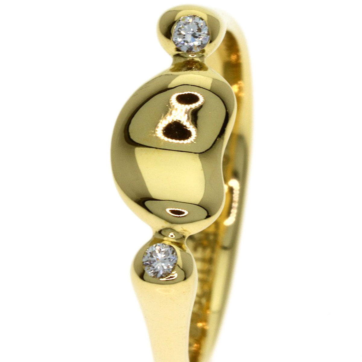 TIFFANY&Co. Bean 2P Diamond Ring K18 Yellow Gold Ladies [Used]