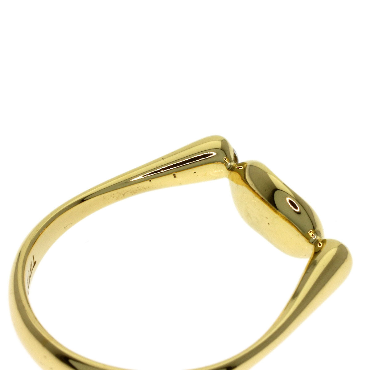 TIFFANY&Co. Bean 2P Diamond Ring K18 Yellow Gold Ladies [Used]