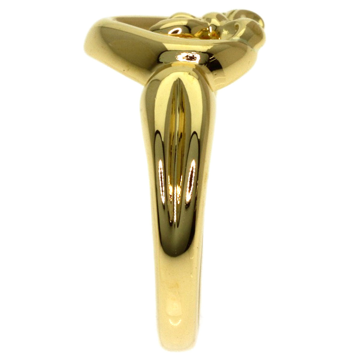TIFFANY&Co. Heart with Bow Ring K18 Yellow Gold Ladies [Used]