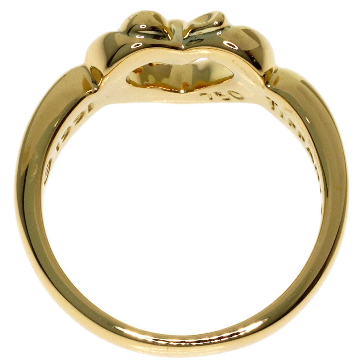 TIFFANY&Co. Heart with Bow Ring K18 Yellow Gold Ladies [Used]