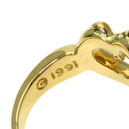 TIFFANY&Co. Heart with Bow Ring K18 Yellow Gold Ladies [Used]