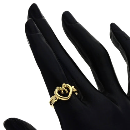 TIFFANY&Co. Heart with Bow Ring K18 Yellow Gold Ladies [Used]