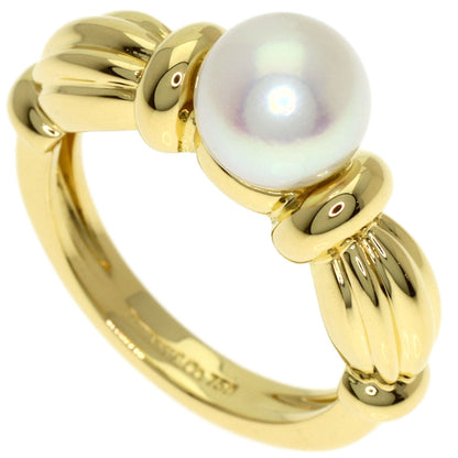 TIFFANY&Co. Pearl Pearl Signature Ring K18 Yellow Gold Ladies [Used]