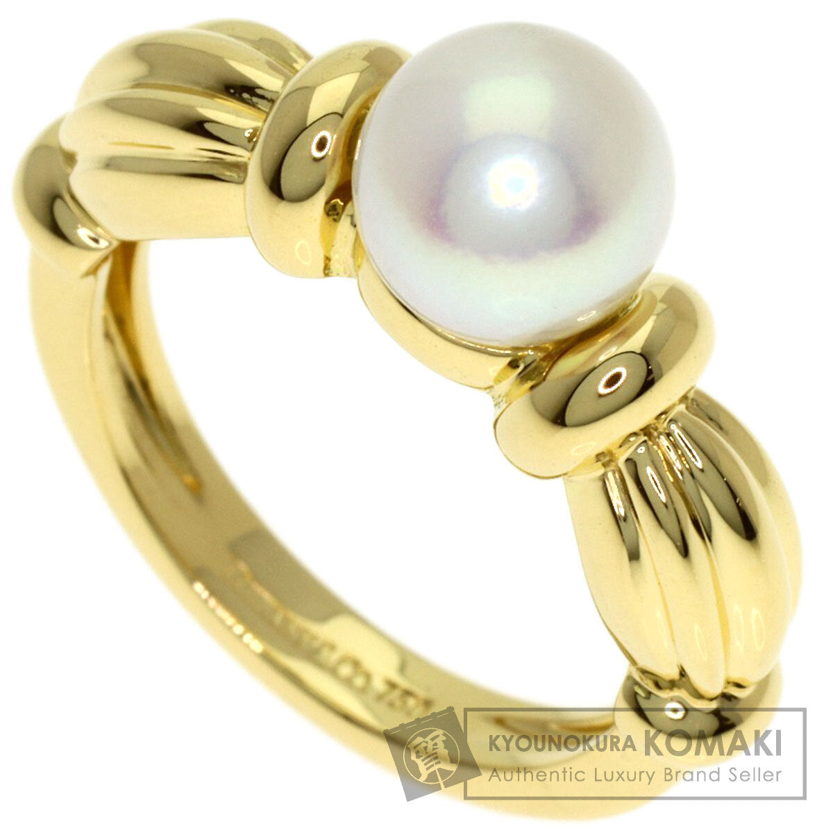 TIFFANY&Co. Pearl Pearl Signature Ring K18 Yellow Gold Ladies [Used]