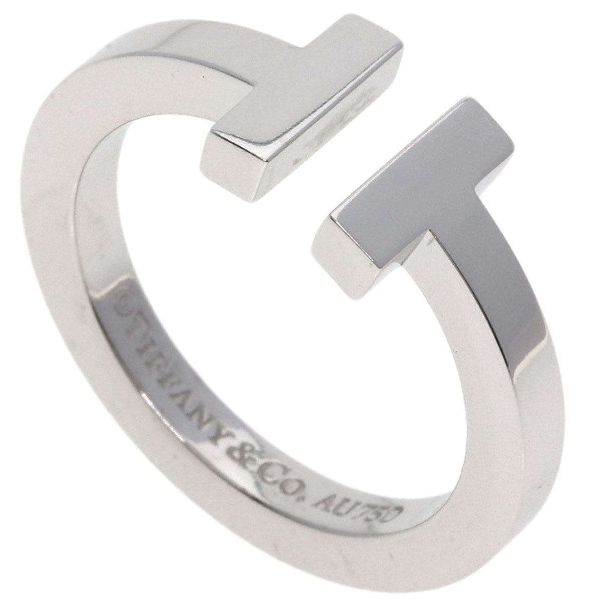 TIFFANY&Co. T square Ring K18 White Gold Ladies [Used]