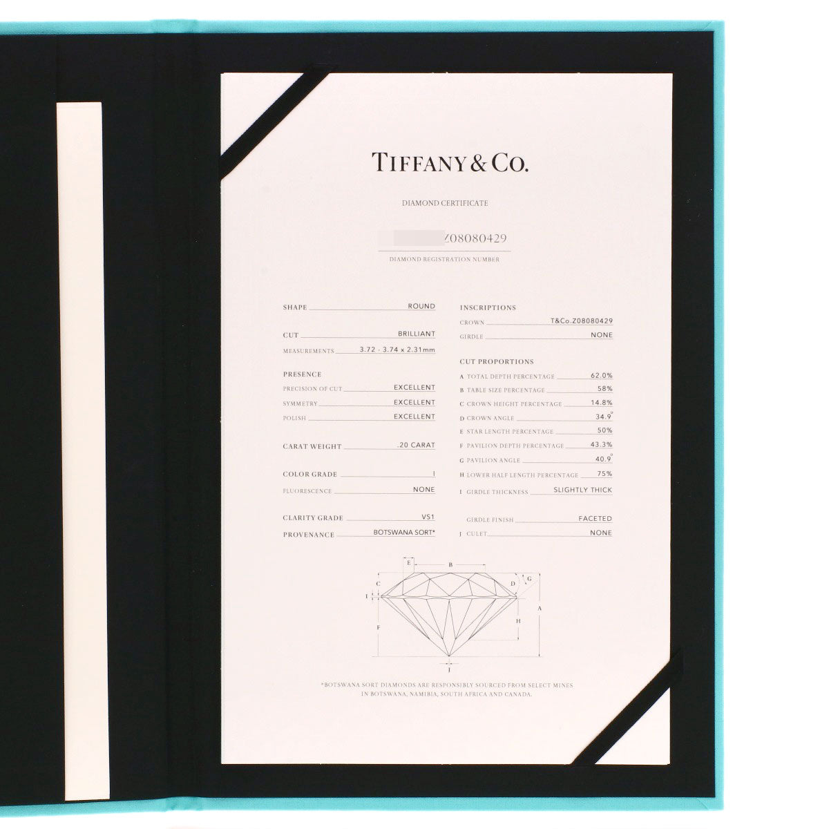 TIFFANY&Co. Harmony Solitaire Diamond I-VS1-EX Ring Platinum PT950 Ladies [Used]