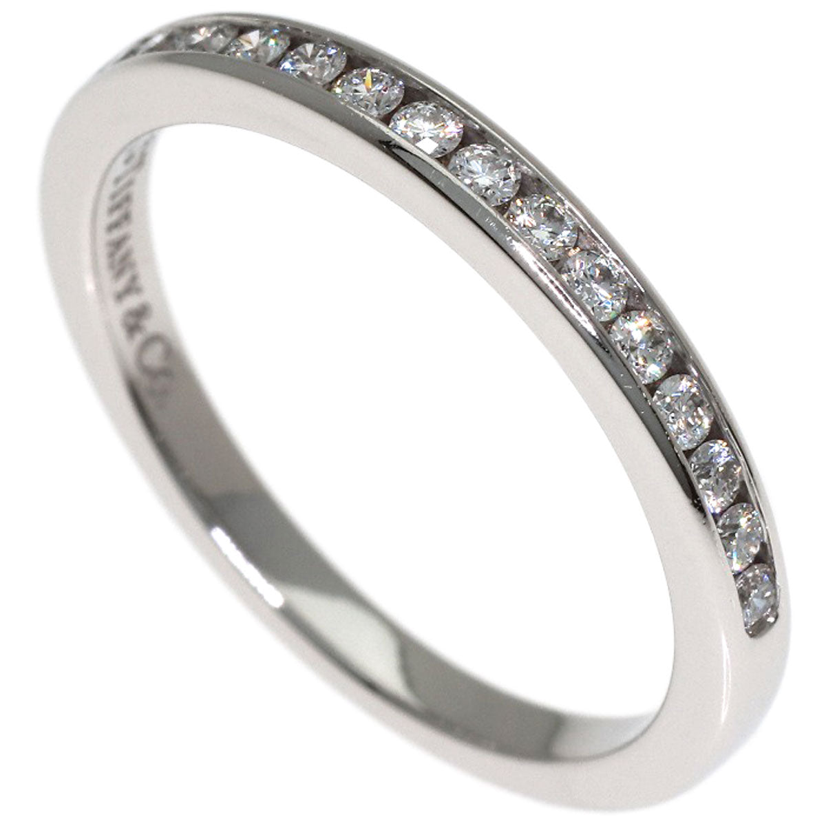 TIFFANY&Co. Half eternity Diamond Ring Platinum PT950 Ladies [Used]