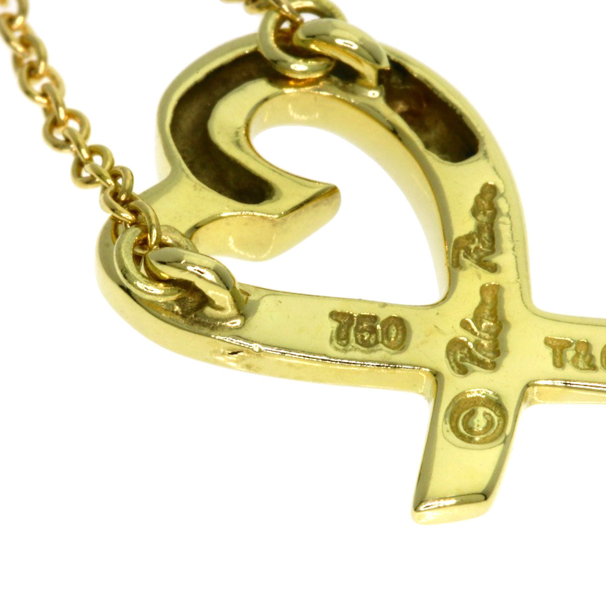 TIFFANY&Co. Loving heart Necklace K18 Yellow Gold Ladies [Used]