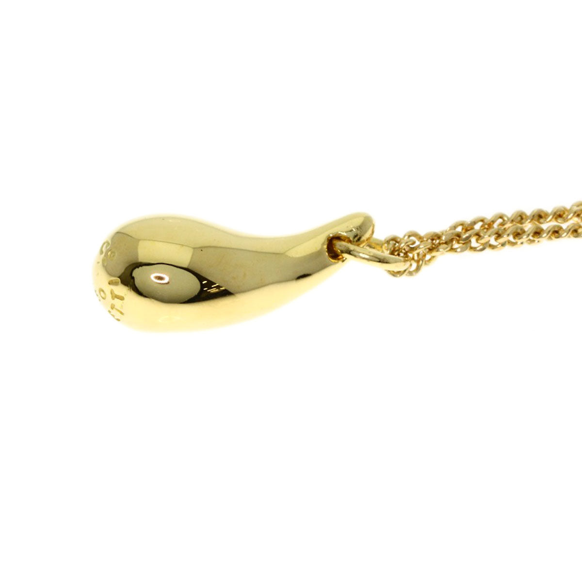 TIFFANY&Co. teardrop Necklace K18 Yellow Gold Ladies [Used]