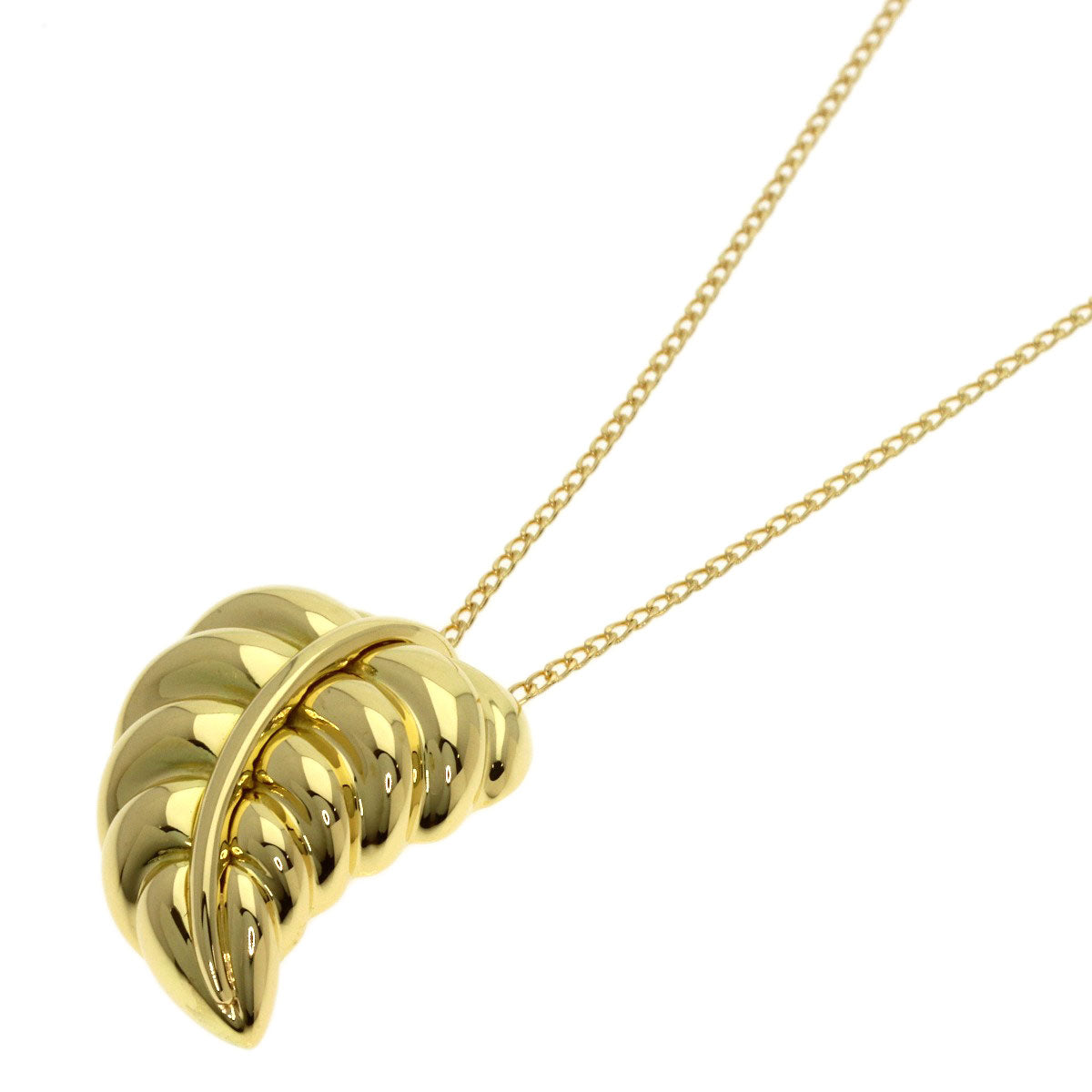 TIFFANY&Co. Leaf Necklace K18 Yellow Gold Ladies [Used]