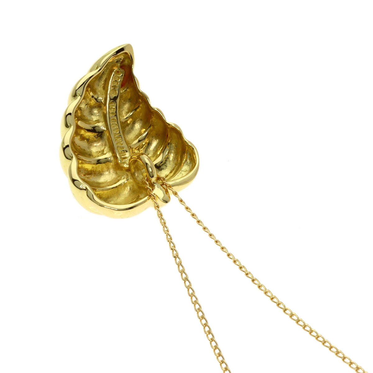 TIFFANY&Co. Leaf Necklace K18 Yellow Gold Ladies [Used]