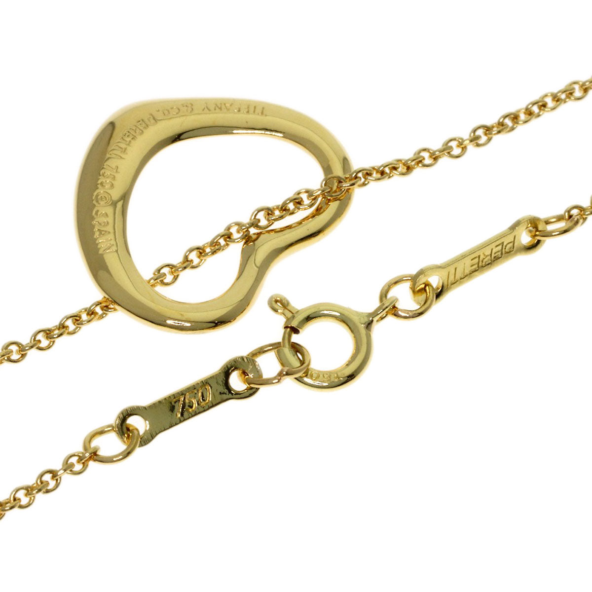 TIFFANY&Co. Open heart Necklace K18 Yellow Gold Ladies [Used]