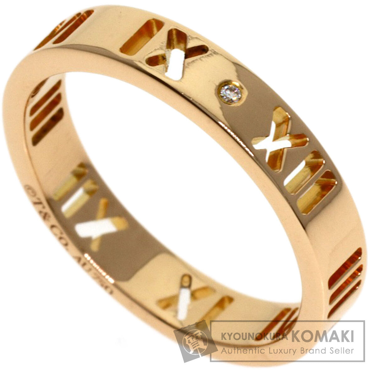 TIFFANY&Co. Atlas 4P Diamond Ring K18 Pink Gold Ladies [Used]