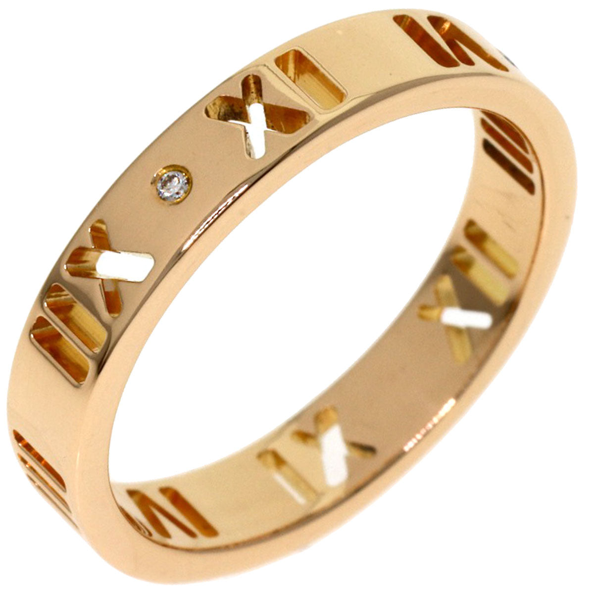 TIFFANY&Co. Atlas 4P Diamond Ring K18 Pink Gold Ladies [Used]
