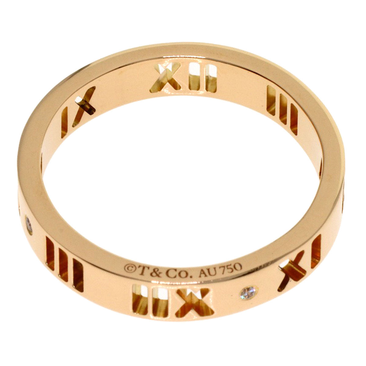 TIFFANY&Co. Atlas 4P Diamond Ring K18 Pink Gold Ladies [Used]