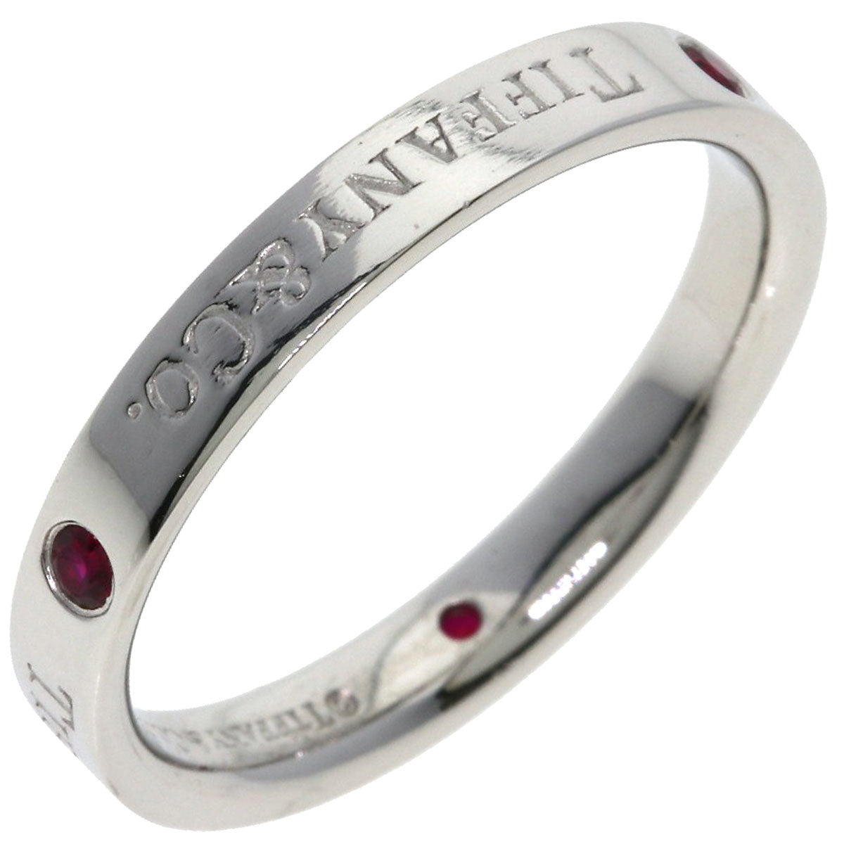 TIFFANY&Co. Flatband Ruby Ring Platinum PT950 Ladies [Used]