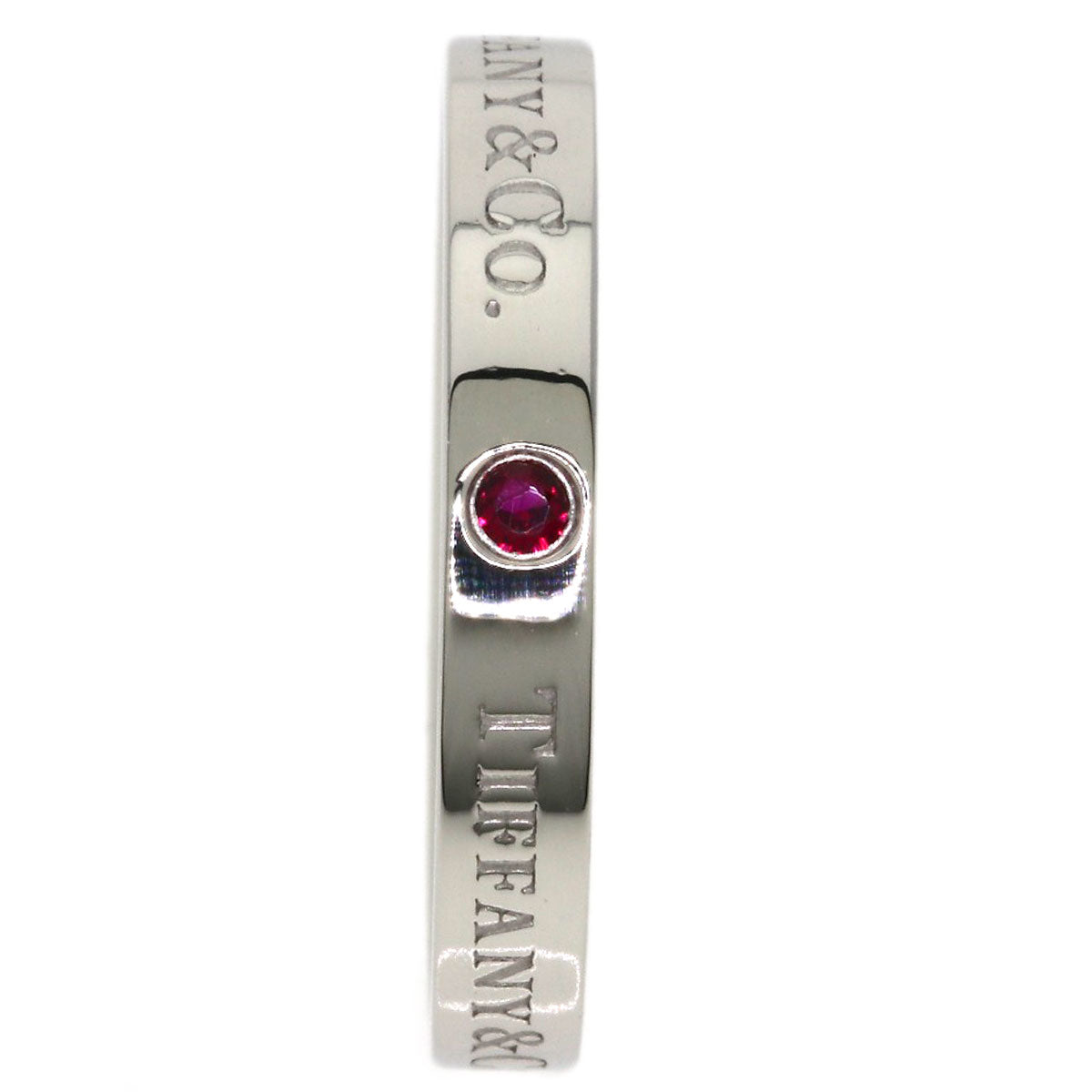 TIFFANY&Co. Flatband Ruby Ring Platinum PT950 Ladies [Used]