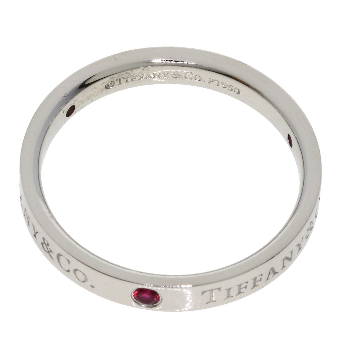 TIFFANY&Co. Flatband Ruby Ring Platinum PT950 Ladies [Used]