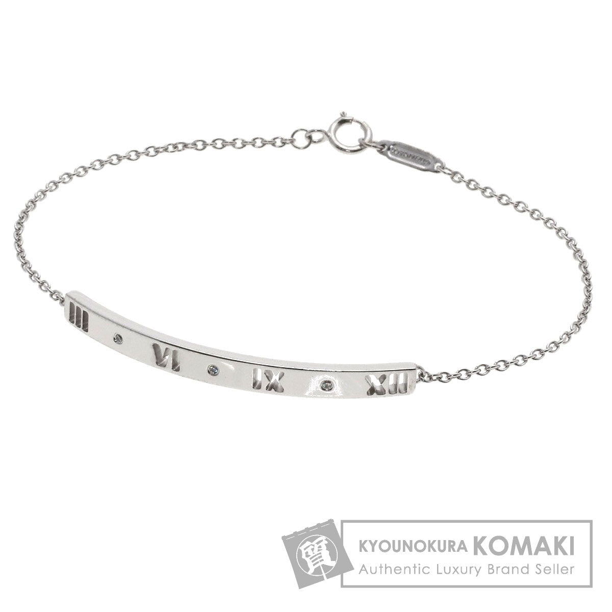 TIFFANY&Co. Atlas 3P Diamond Bracelet K18 White Gold Ladies [Used]