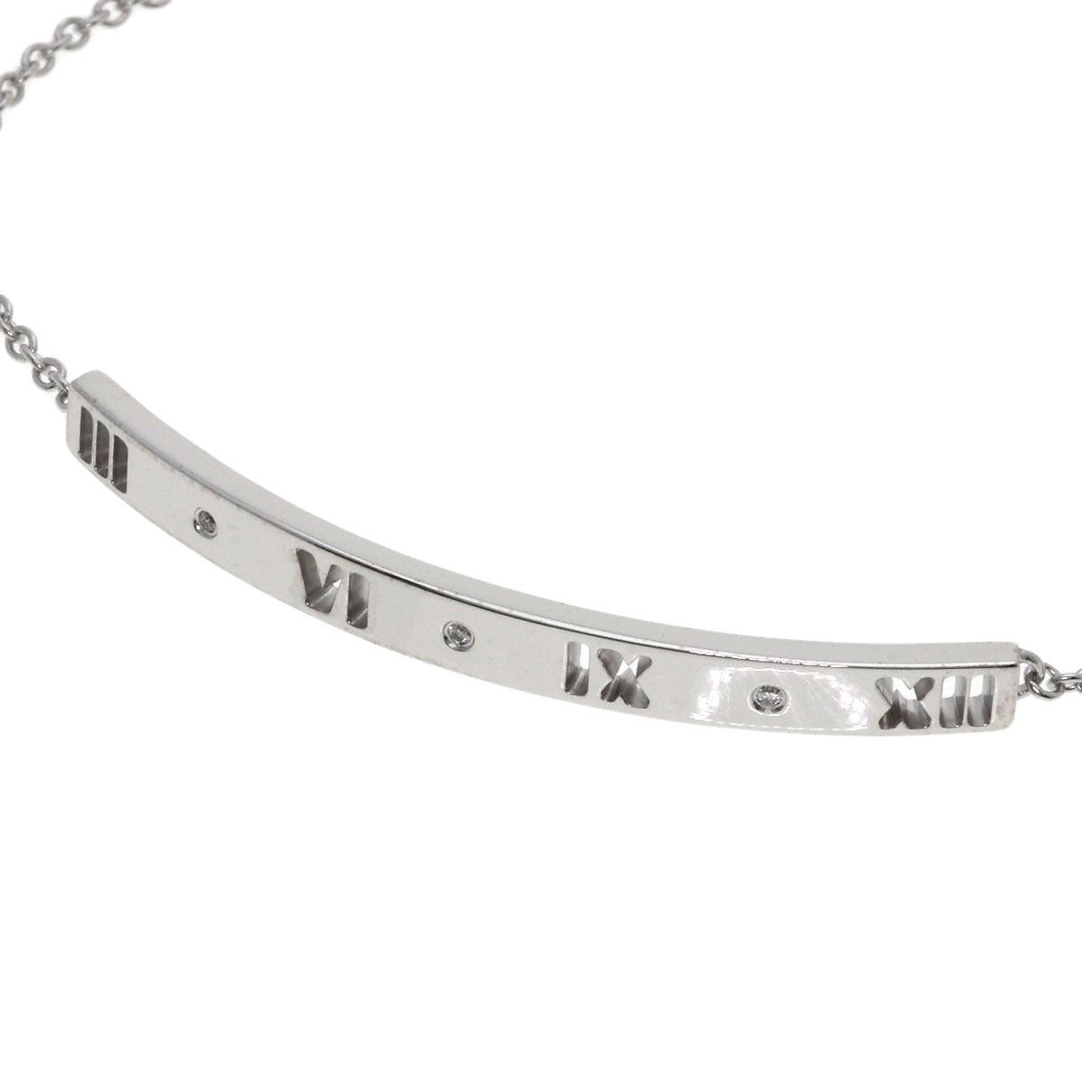 TIFFANY&Co. Atlas 3P Diamond Bracelet K18 White Gold Ladies [Used]