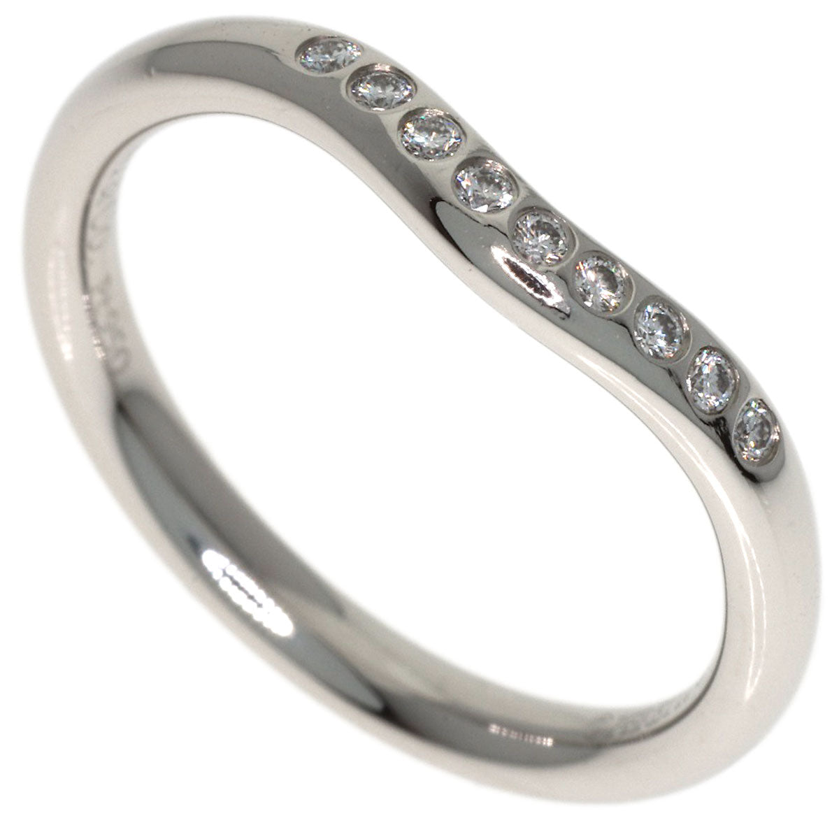 TIFFANY&Co. Curved band Diamond Ring Platinum PT950 Ladies [Used]